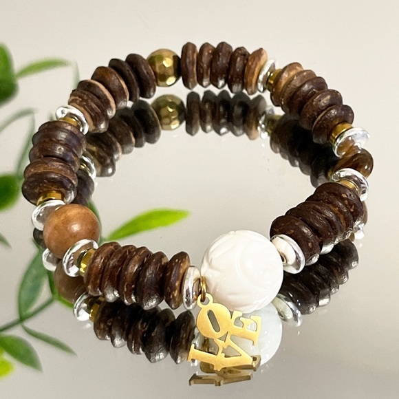 Boho style Bracelet ✨heart tiger eye stone ✨❤️ - Picture 1 of 9